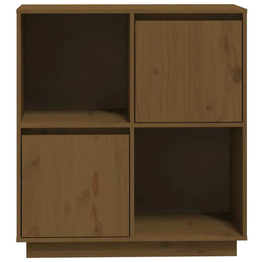 Buffet marron miel 74x35x80 cm bois massif de pin - 6
