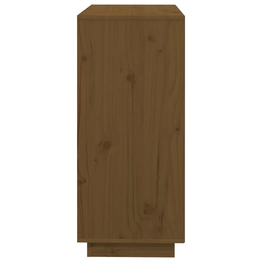 Buffet marron miel 74x35x80 cm bois massif de pin - 7