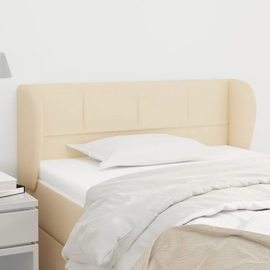 Tête de lit avec oreilles Crème 103x23x78/88 cm Tissu