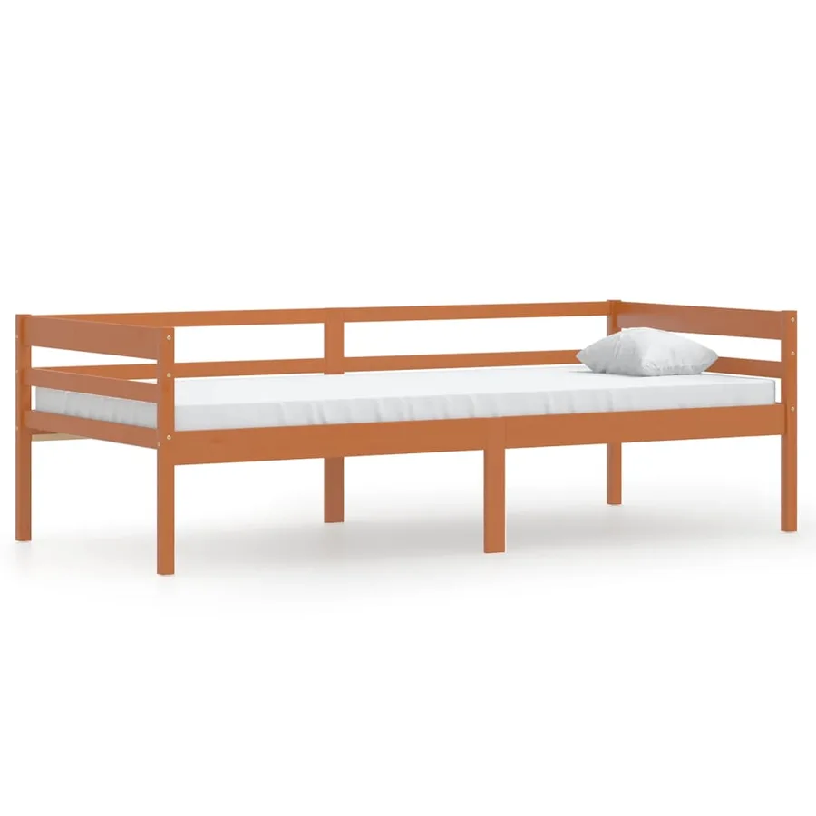 Cadre de lit sans matelas Marron miel Bois pin massif 90x200 cm - 2