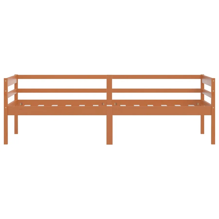Cadre de lit sans matelas Marron miel Bois pin massif 90x200 cm - 4