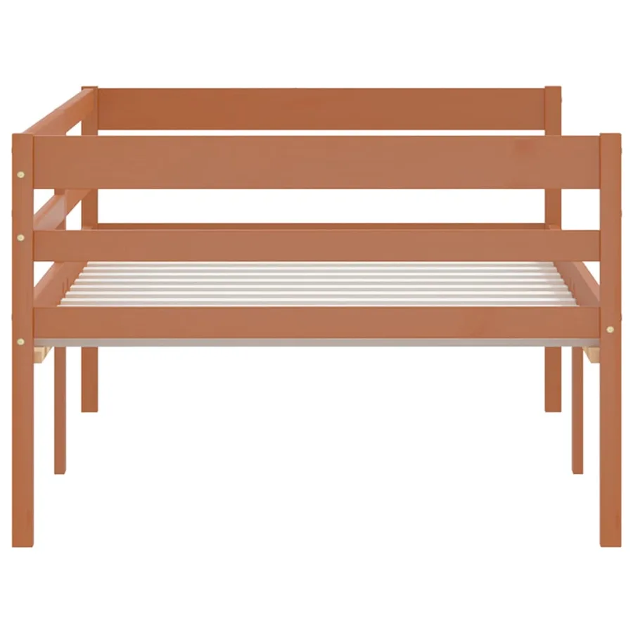 Cadre de lit sans matelas Marron miel Bois pin massif 90x200 cm - 5