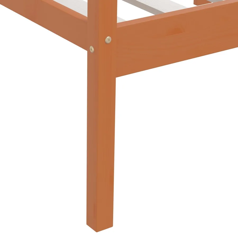 Cadre de lit sans matelas Marron miel Bois pin massif 90x200 cm - 8