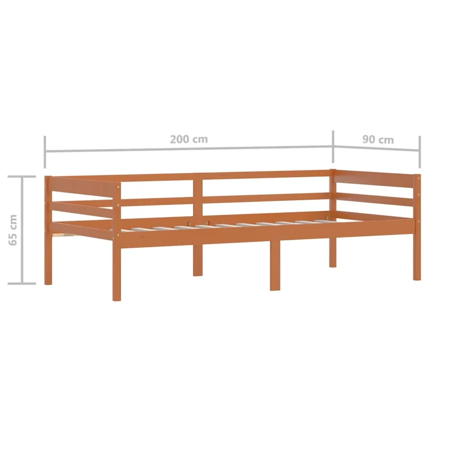 Cadre de lit sans matelas Marron miel Bois pin massif 90x200 cm - 9