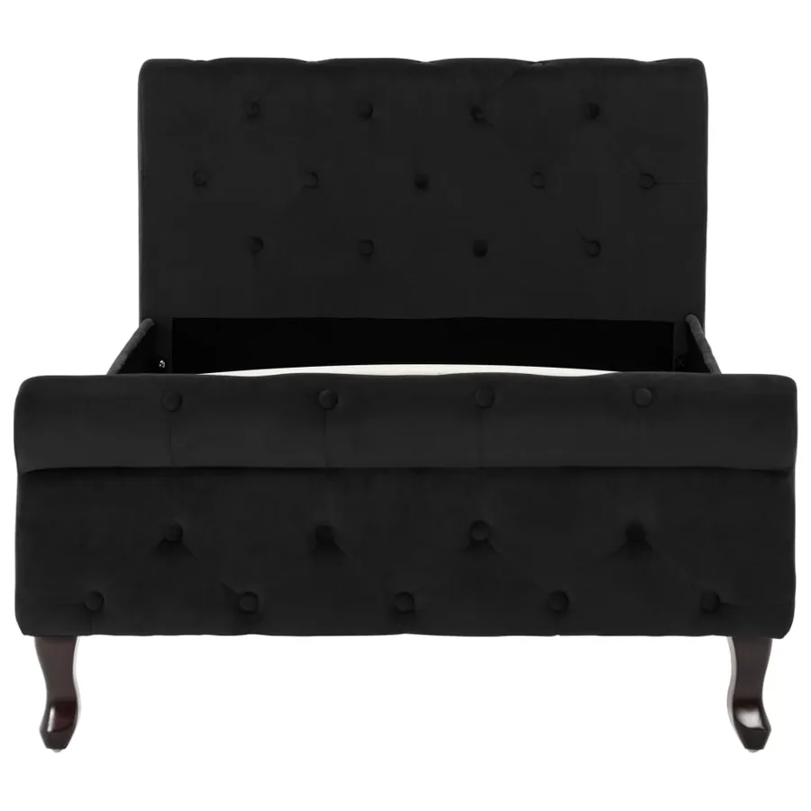 Cadre de lit sans matelas noir velours 90x200 cm - 3