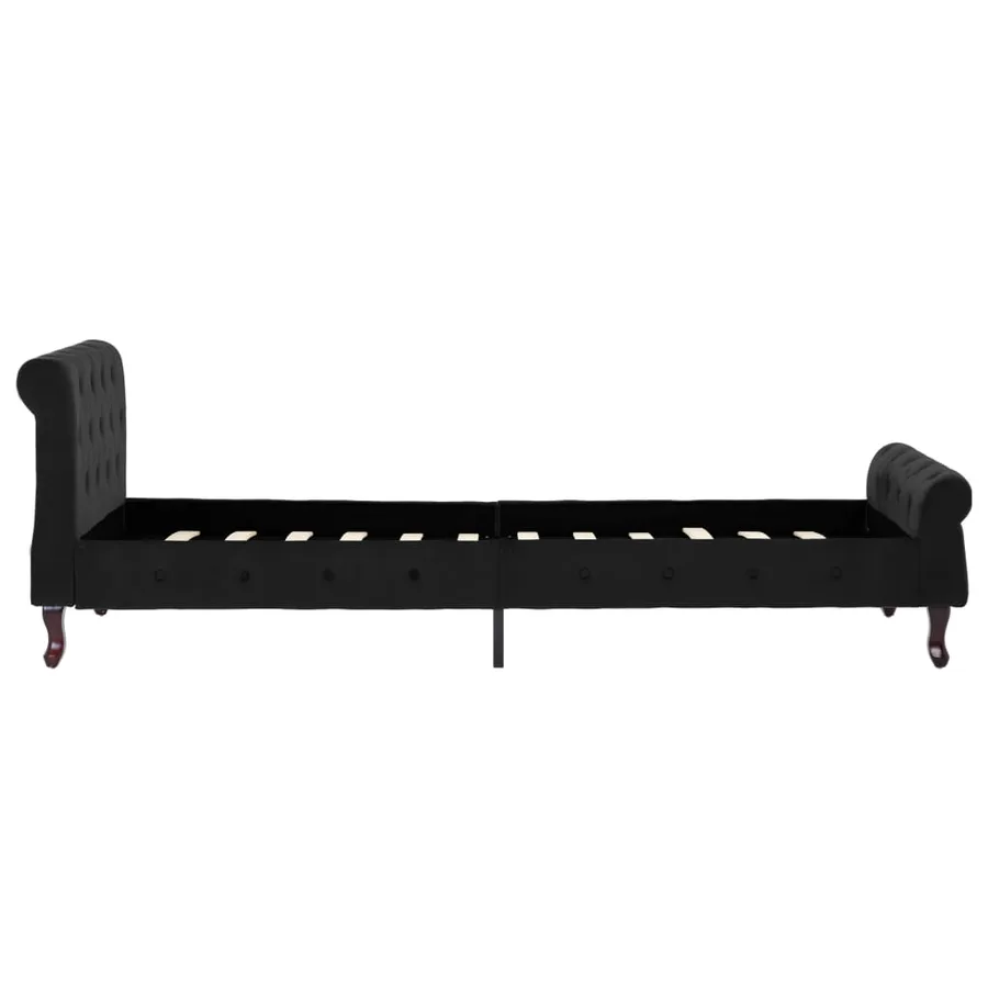 Cadre de lit sans matelas noir velours 90x200 cm - 4