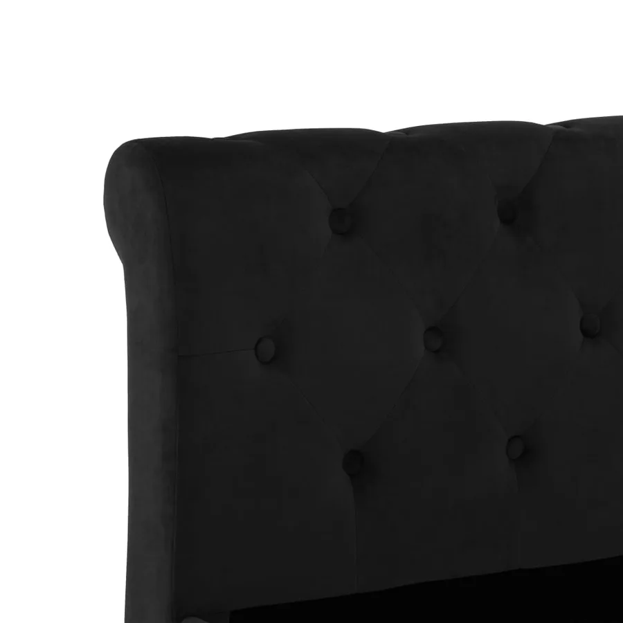 Cadre de lit sans matelas noir velours 90x200 cm - 5