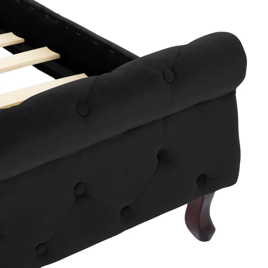 Cadre de lit sans matelas noir velours 90x200 cm - 6