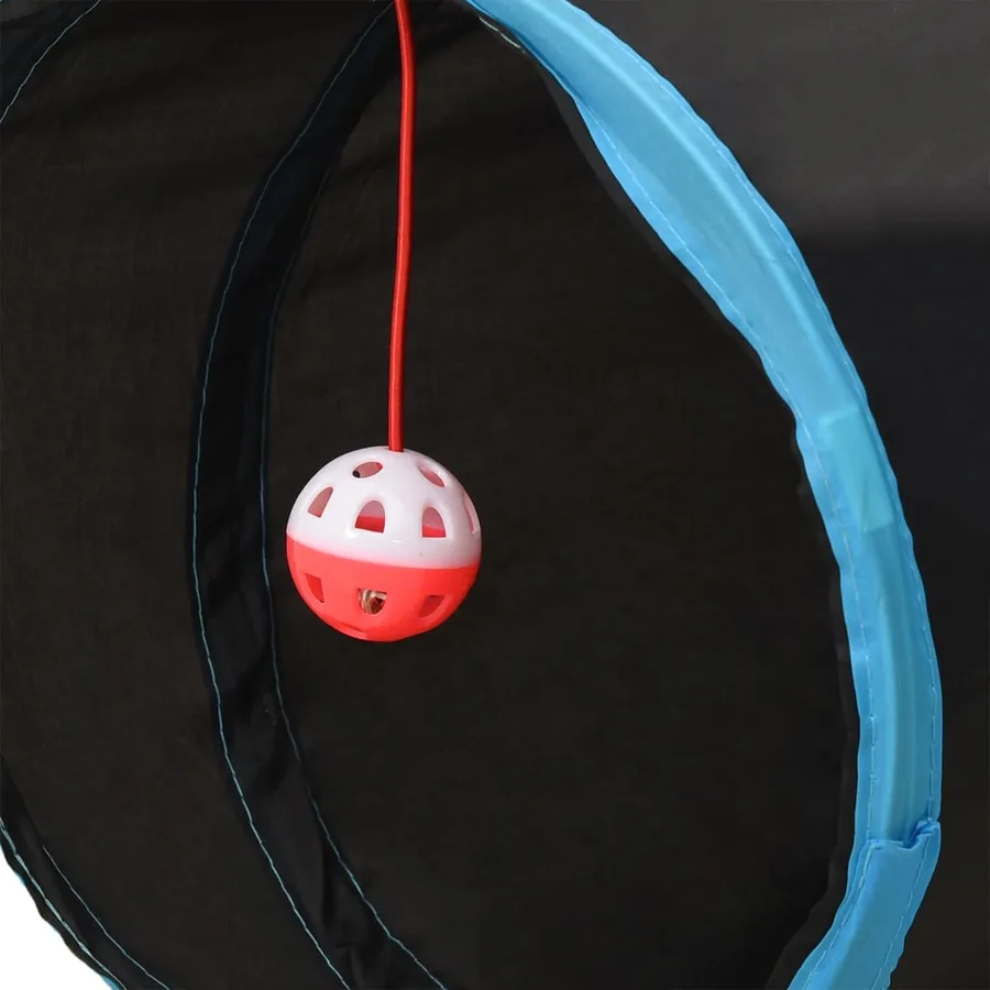 Tunnel pour chats à 4 voies Noir et bleu 25 cm Polyester - 5