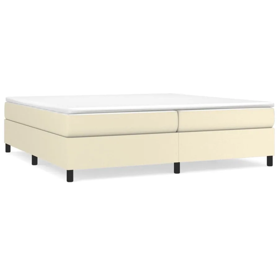 Sommier à lattes de lit avec matelas Crème 200x200cm Similicuir - 2