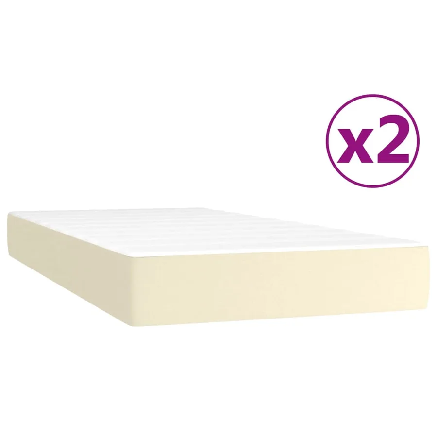 Sommier à lattes de lit avec matelas Crème 200x200cm Similicuir - 5