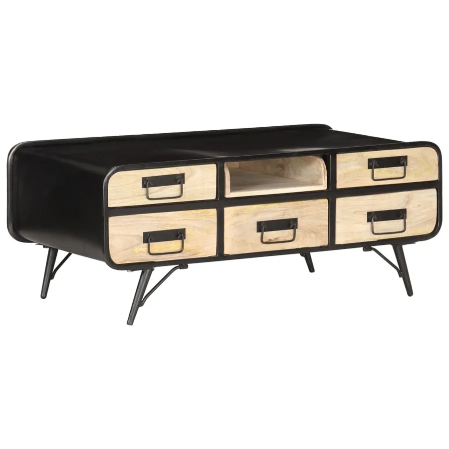 Table basse 100x50x40 cm Bois de manguier massif - 10