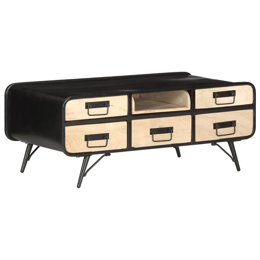 Table basse 100x50x40 cm Bois de manguier massif - 11