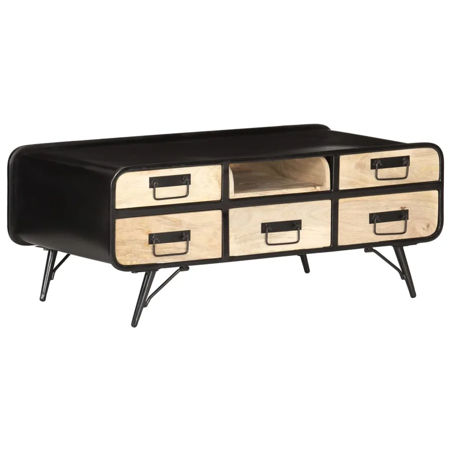 Table basse 100x50x40 cm Bois de manguier massif - 8