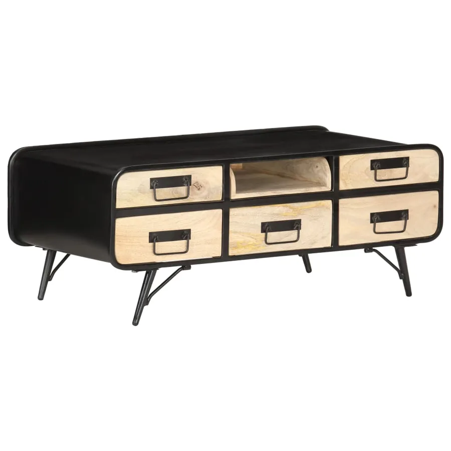 Table basse 100x50x40 cm Bois de manguier massif - 9