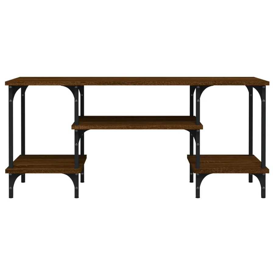 Meuble TV chêne marron 102x35x45,5 cm bois d'ingénierie - 5