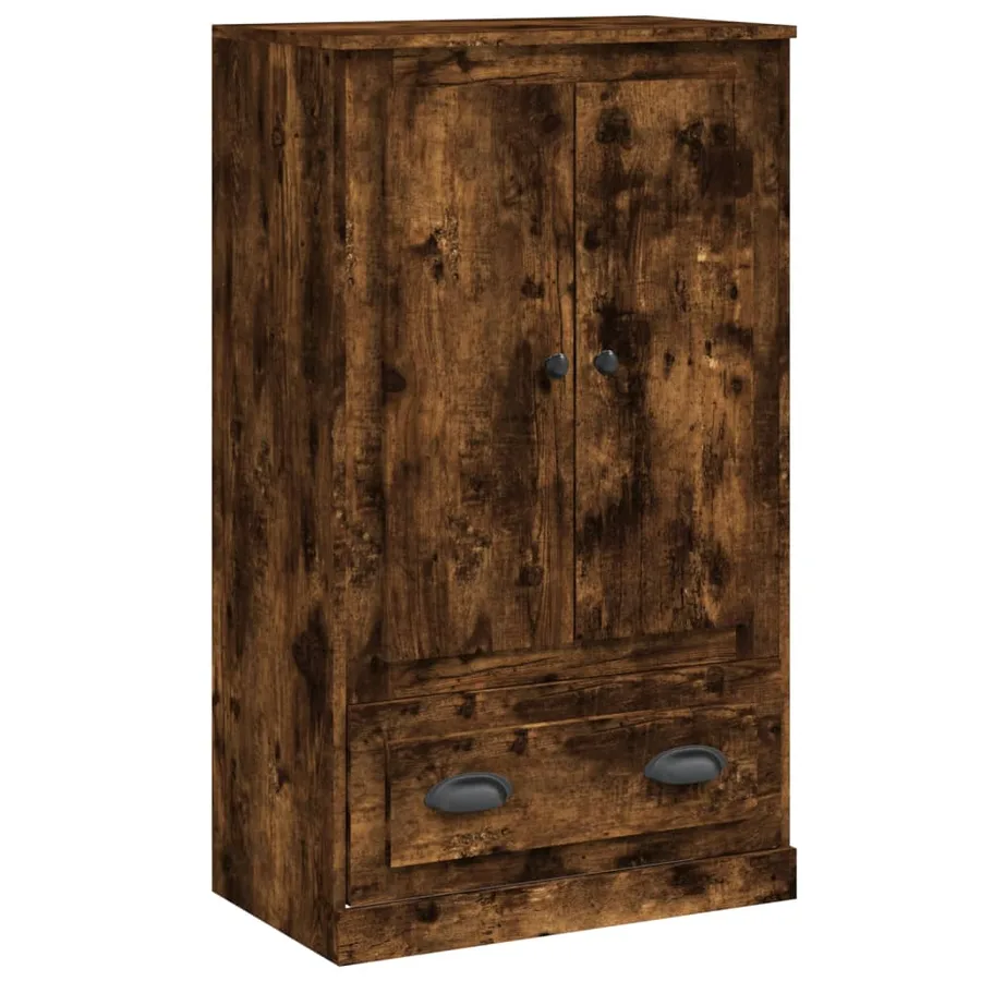 Buffet haut chêne fumé 60x35,5x103,5 cm bois d'ingénierie - 2