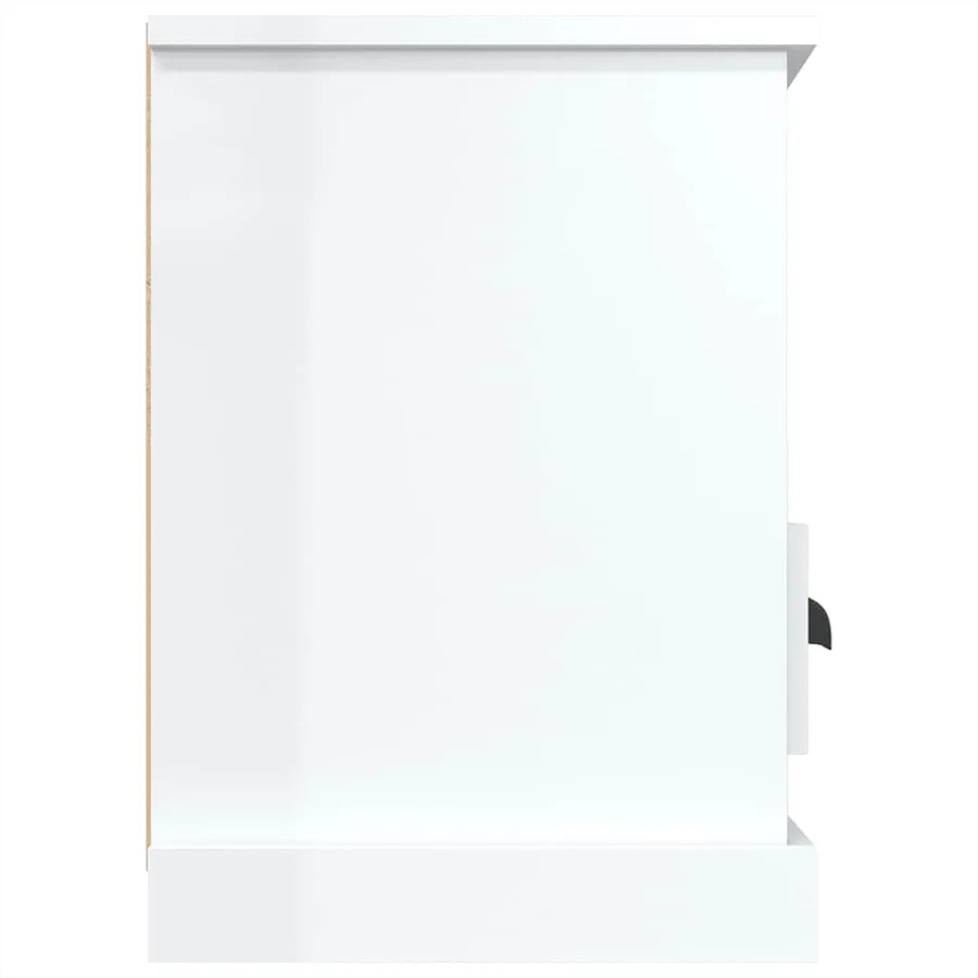 Meuble TV blanc brillant 100x35x50 cm bois d'ingénierie - 8