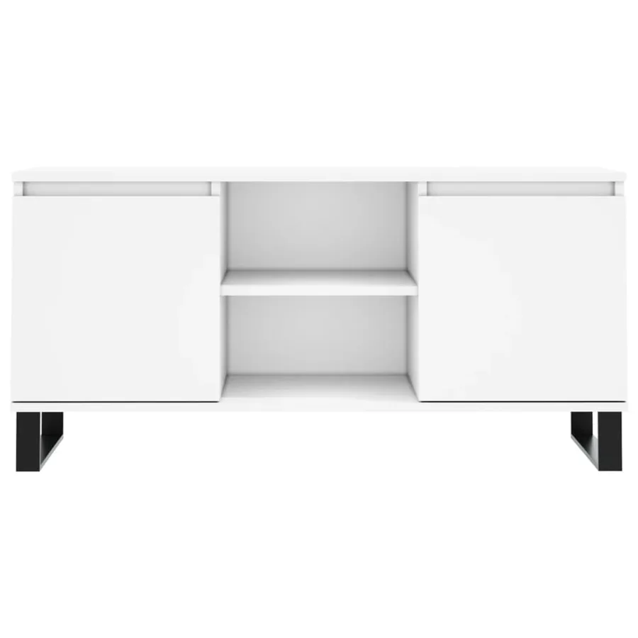 Meuble TV blanc 104x35x50 cm bois d'ingénierie - 5