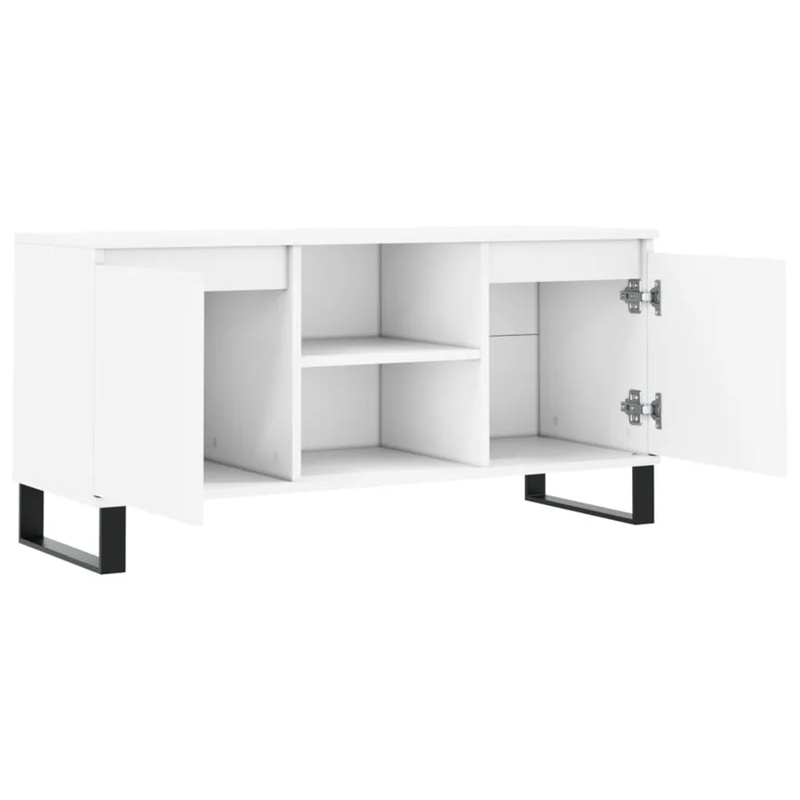 Meuble TV blanc 104x35x50 cm bois d'ingénierie - 6
