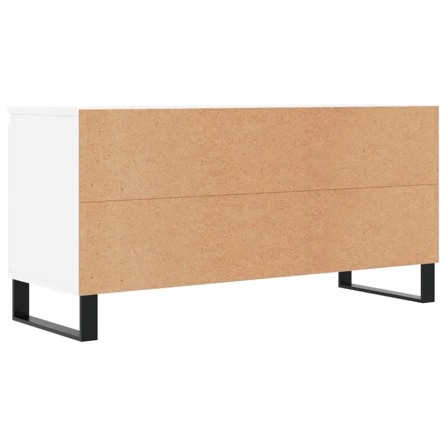 Meuble TV blanc 104x35x50 cm bois d'ingénierie - 8
