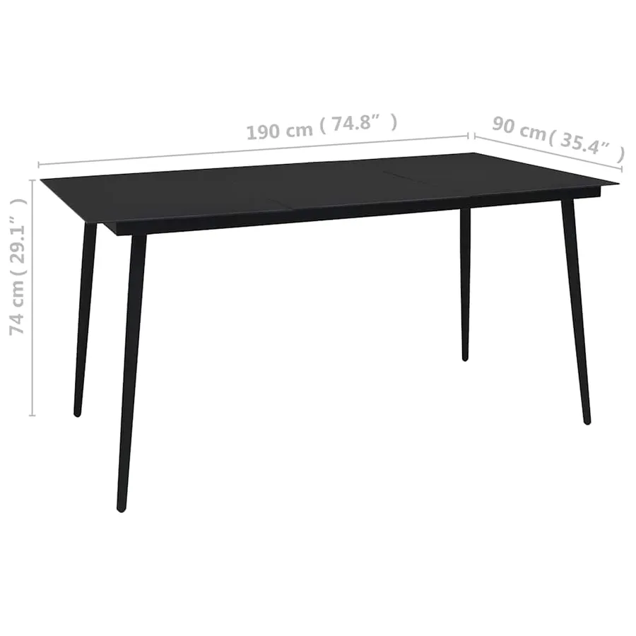 Ensemble à manger d'extérieur 9 pcs résine tressée et verre - 13