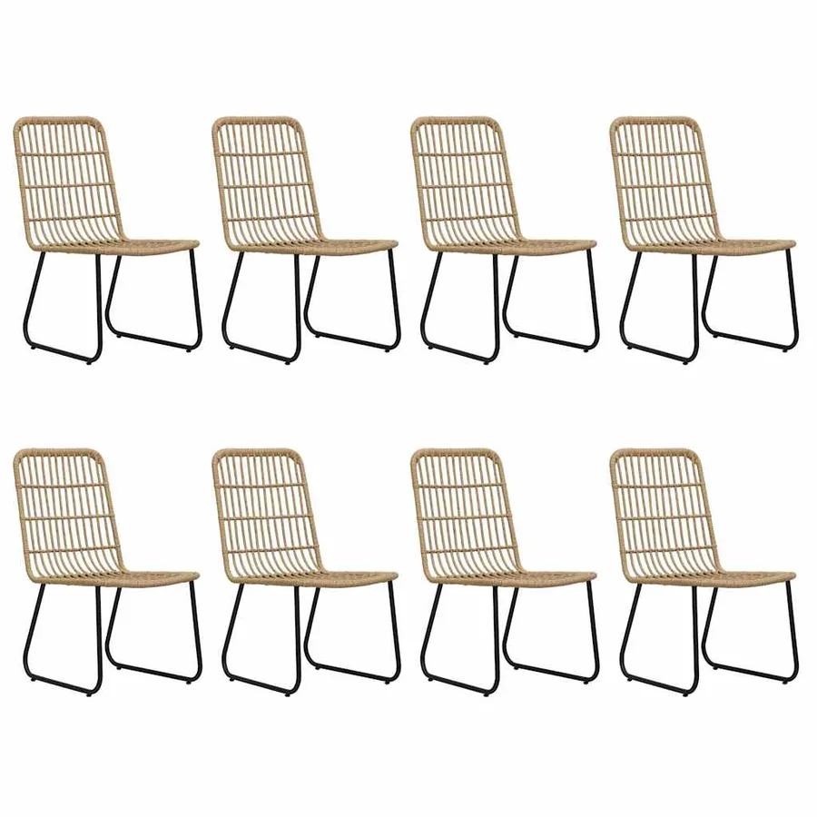 Ensemble à manger d'extérieur 9 pcs résine tressée et verre - 6