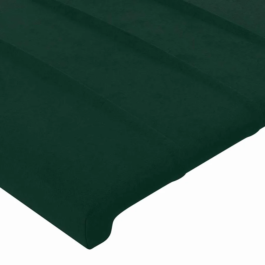 Cadre de lit sans matelas vert foncé 120x200 cm velours - 10