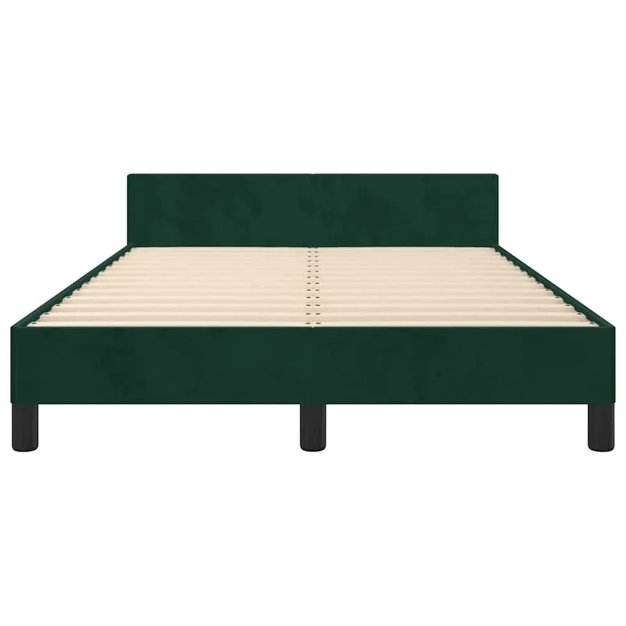 Cadre de lit sans matelas vert foncé 120x200 cm velours - 6