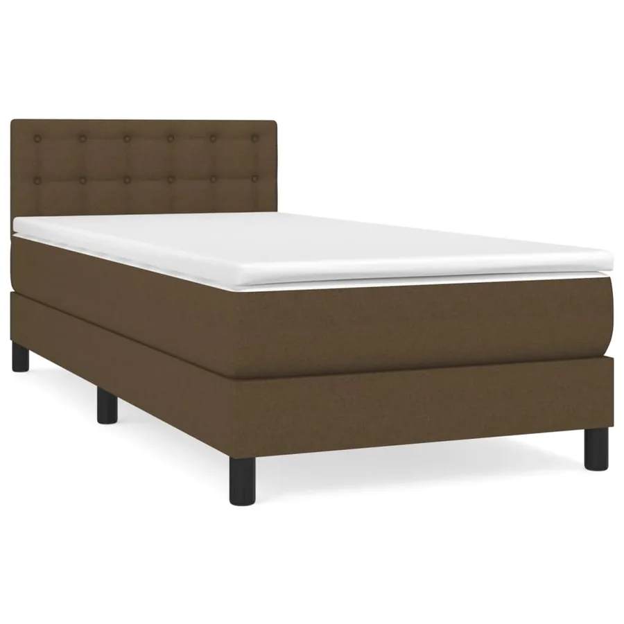 Sommier à lattes de lit avec matelas Marron foncé 90x190 cm - 2