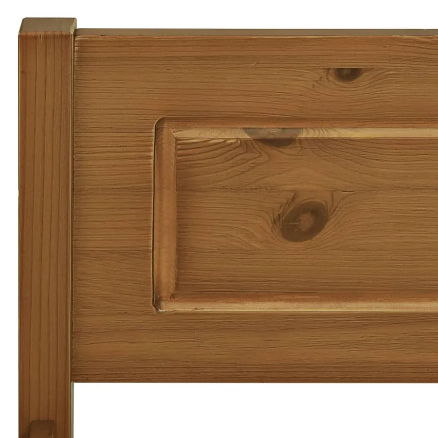 Cadre de lit sans matelas pin massif marron miel 200x200 cm - 5