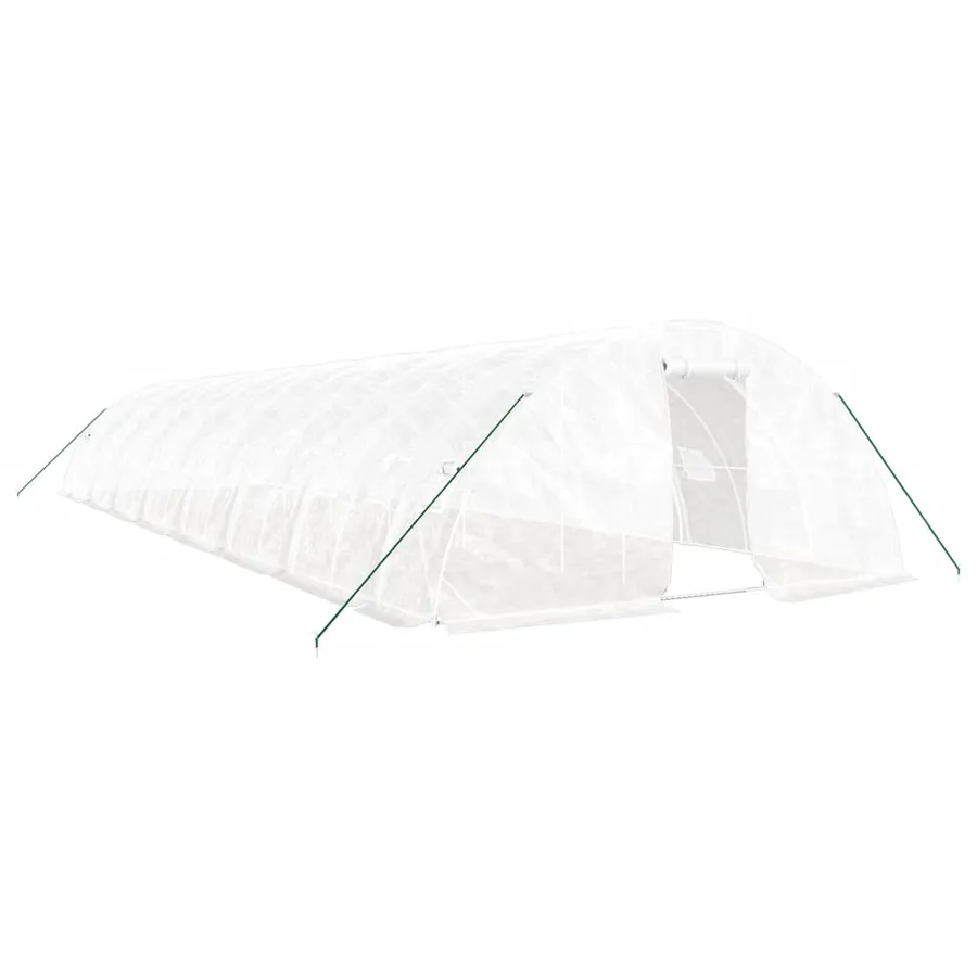 Serre avec cadre en acier blanc 80 m² 16x5x2,3 m - 2