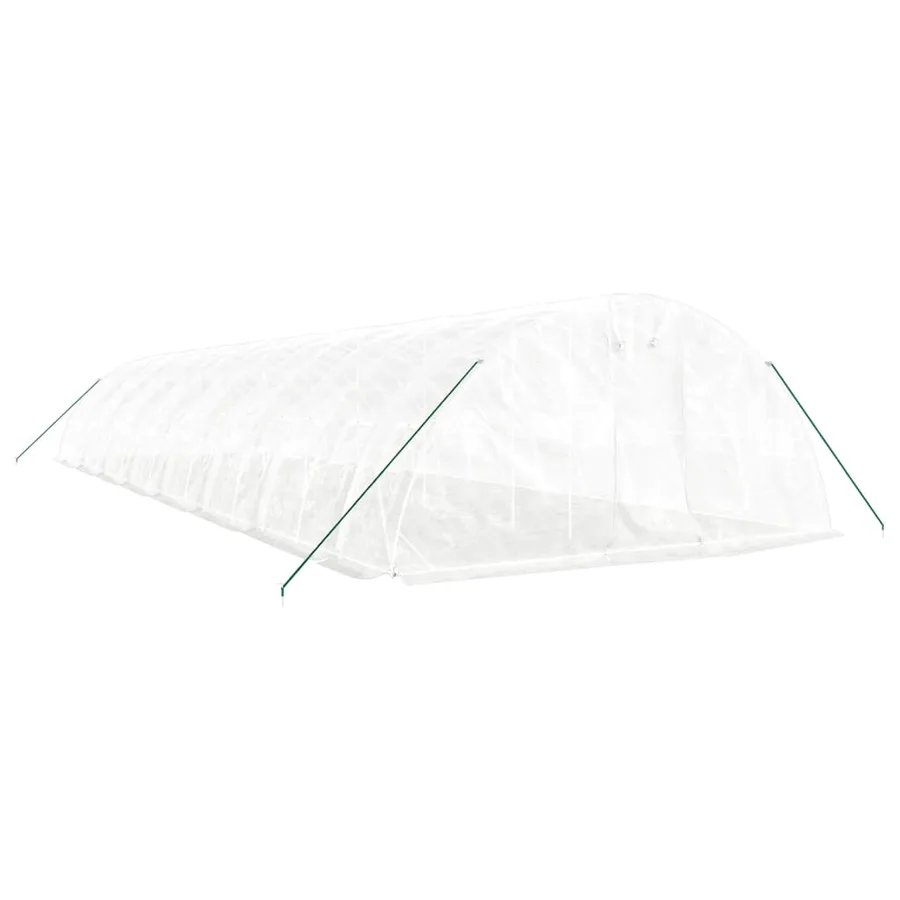 Serre avec cadre en acier blanc 80 m² 16x5x2,3 m - 3