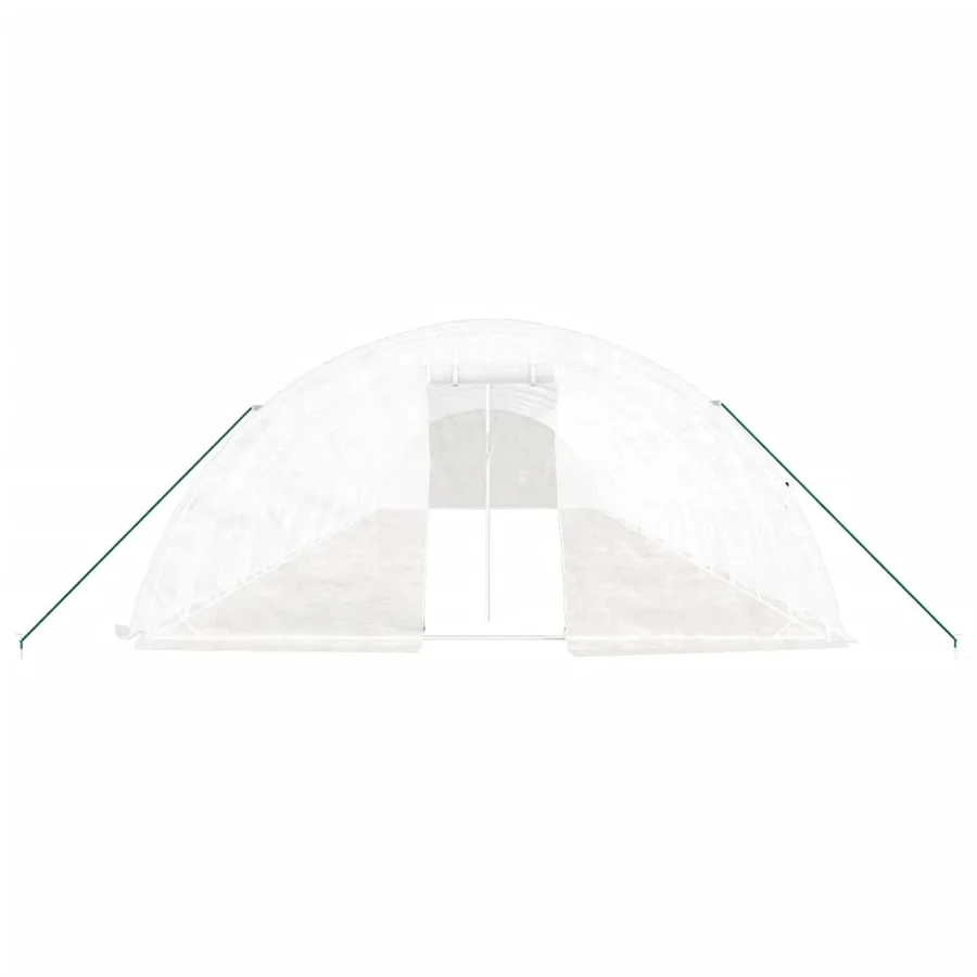 Serre avec cadre en acier blanc 80 m² 16x5x2,3 m - 4