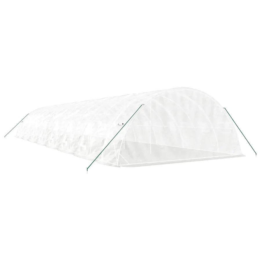 Serre avec cadre en acier blanc 80 m² 16x5x2,3 m - 6