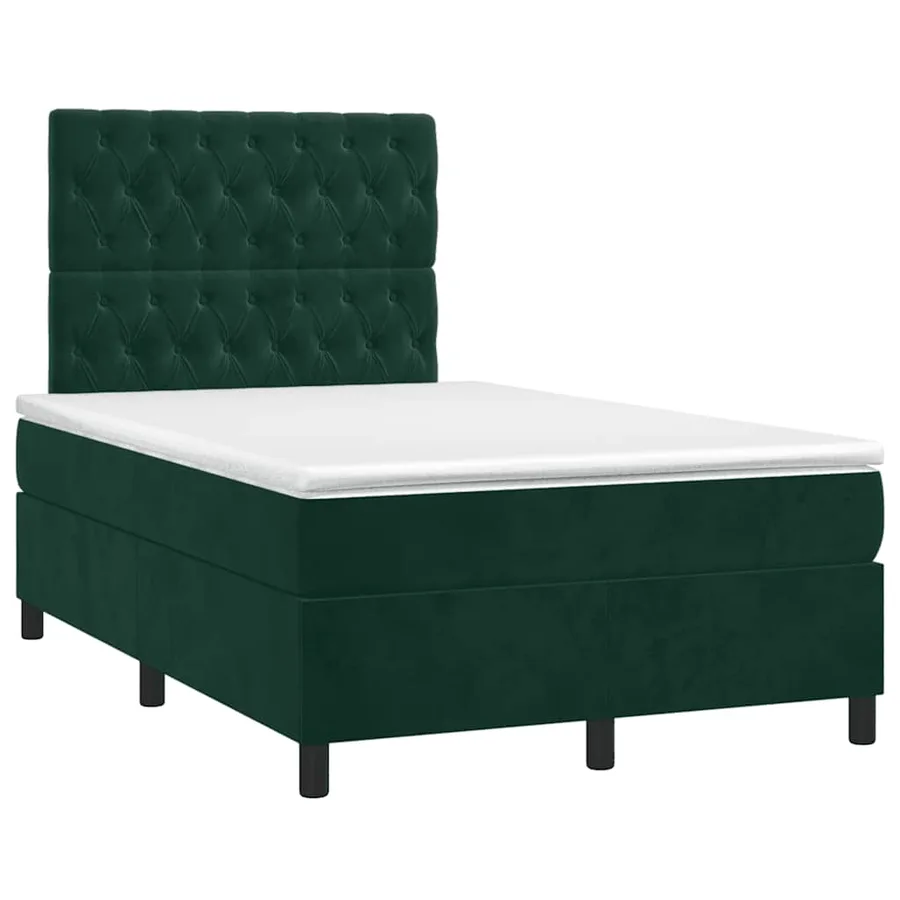 Sommier à lattes de lit et matelas Vert foncé 120x200cm Velours - 3