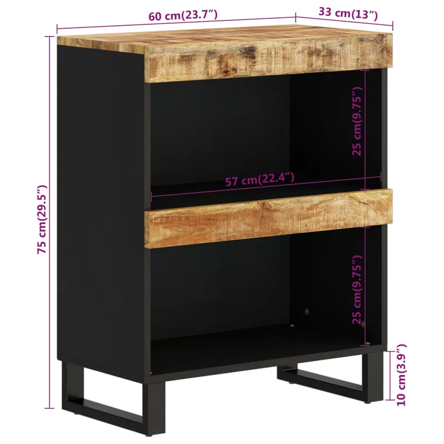 Armoire latérale 60x33x75 cm bois massif de manguier - 8