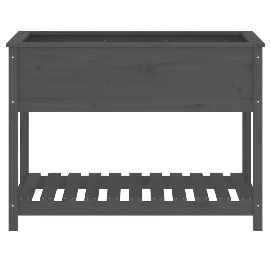 Jardinière avec étagère Gris 111,5x54x81 cm Bois massif de pin - 5