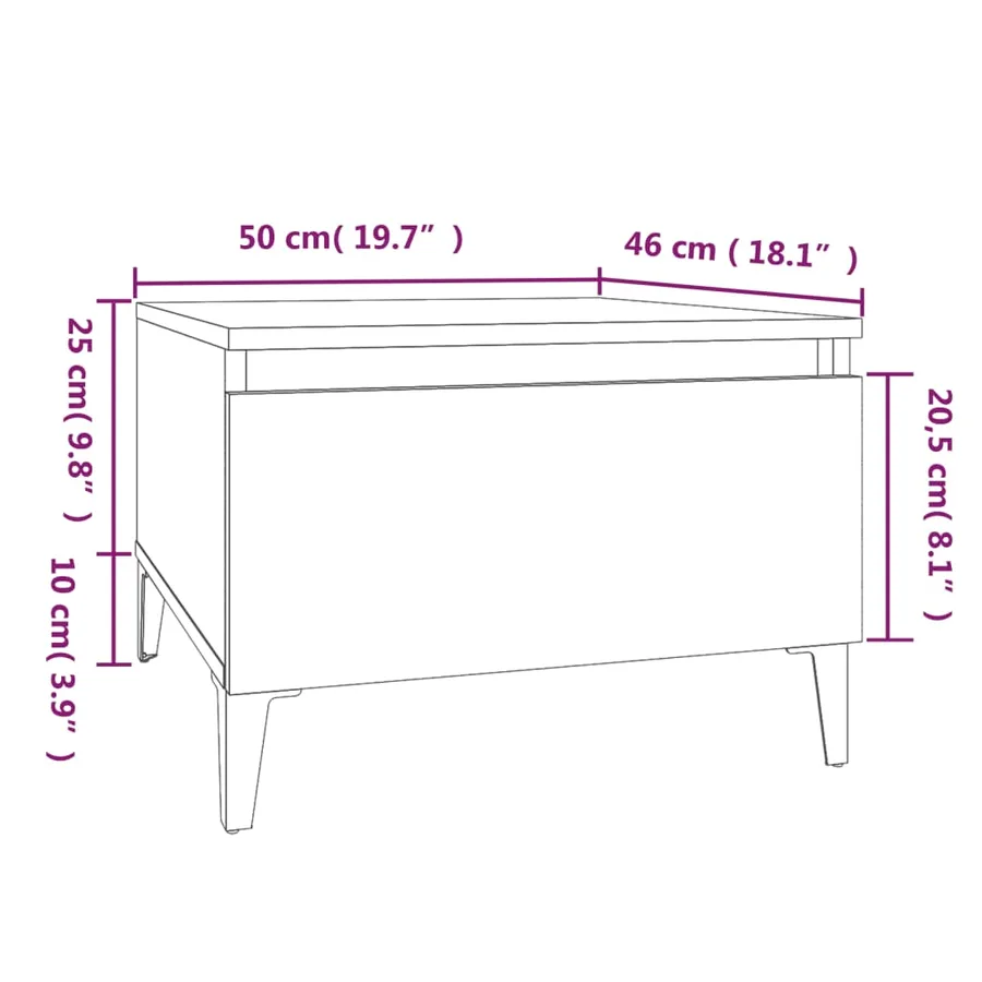 Tables d'appoint 2 pcs Blanc 50x46x35 cm Bois d'ingénierie - 11