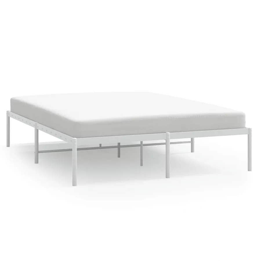 Cadre de lit métal blanc 140x190 cm - 2