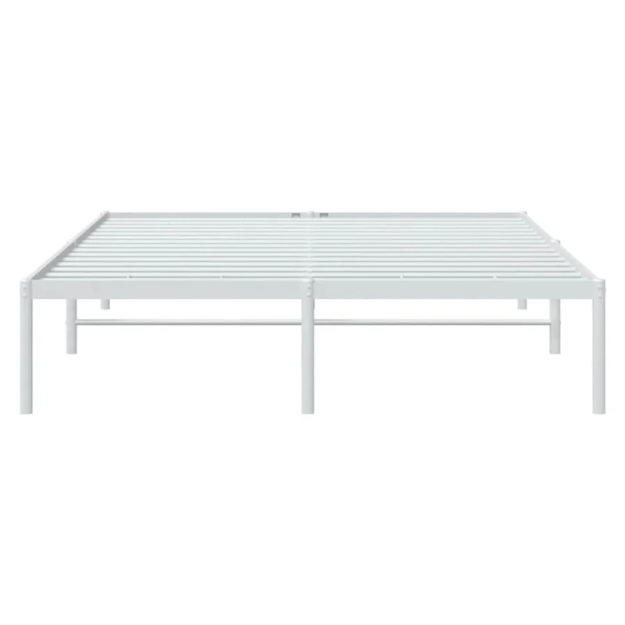 Cadre de lit métal blanc 140x190 cm - 5