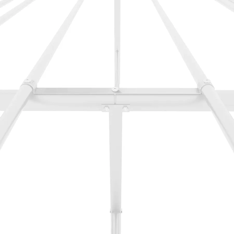 Cadre de lit métal blanc 140x190 cm - 7