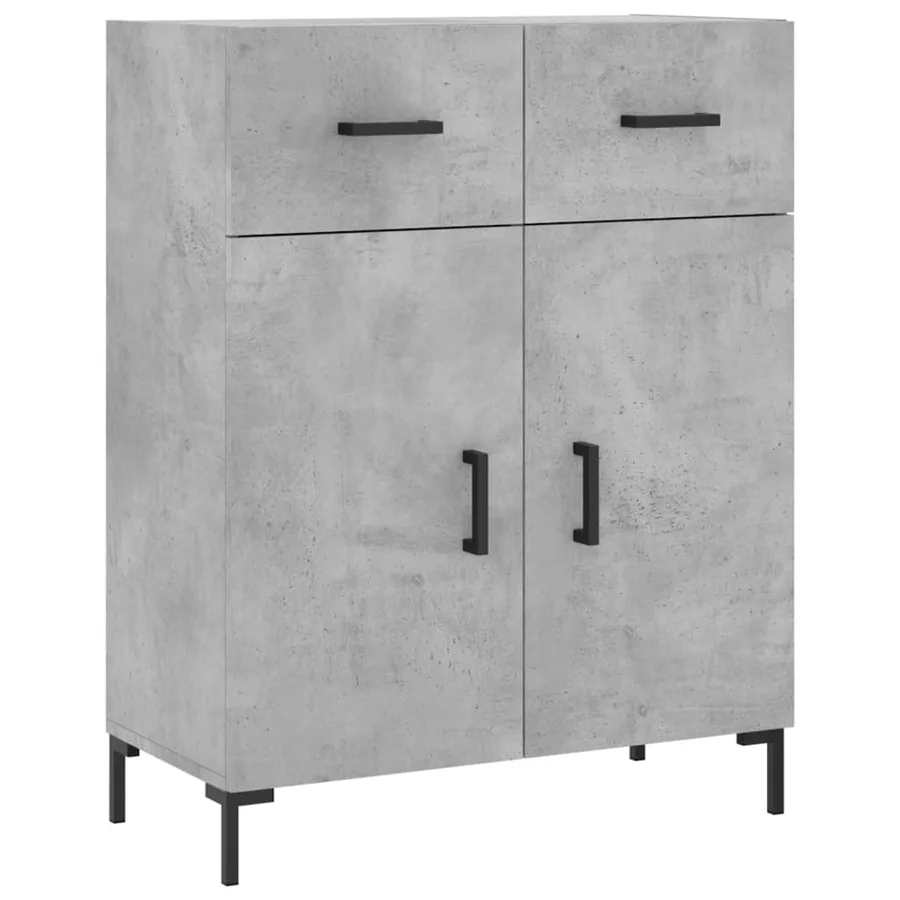 Buffet gris béton 69,5x34x90 cm bois d'ingénierie - 2