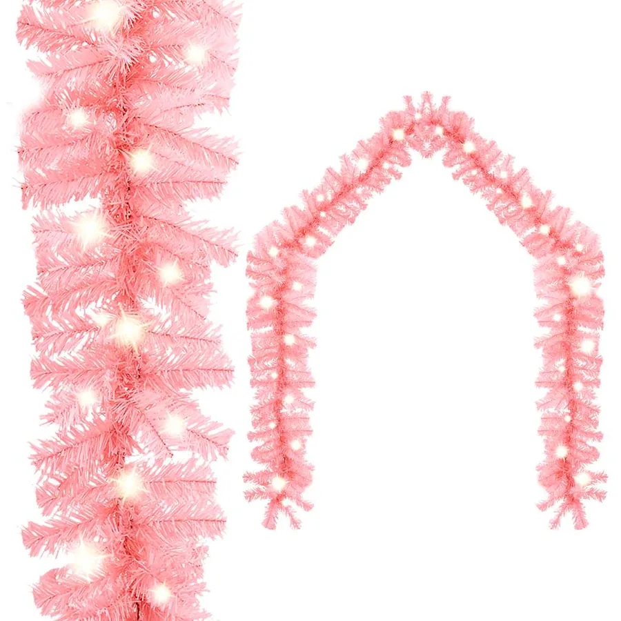 Guirlande de Noël avec lumières LED 10 m Rose