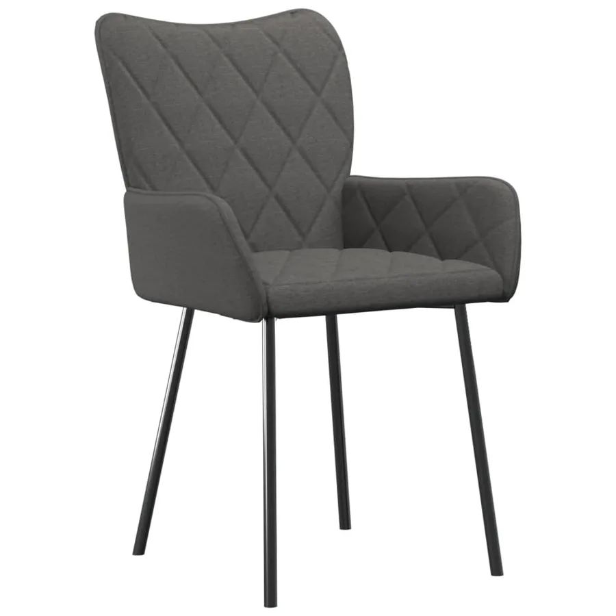 Chaises à manger lot de 2 gris foncé tissu - 3