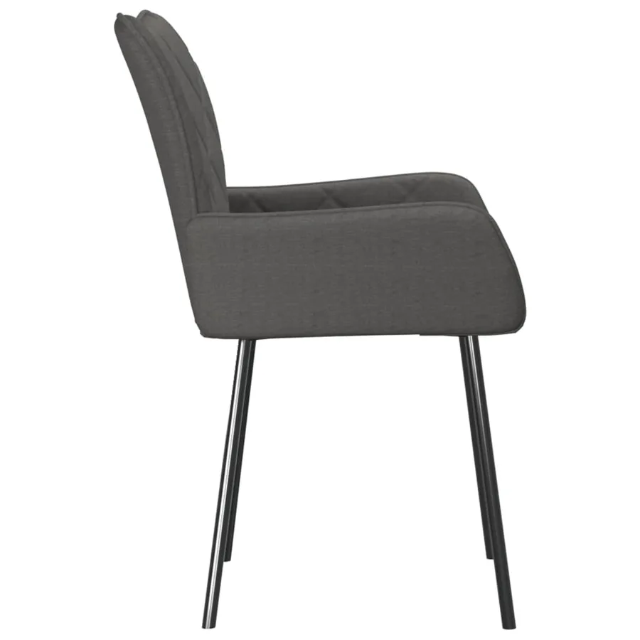 Chaises à manger lot de 2 gris foncé tissu - 5