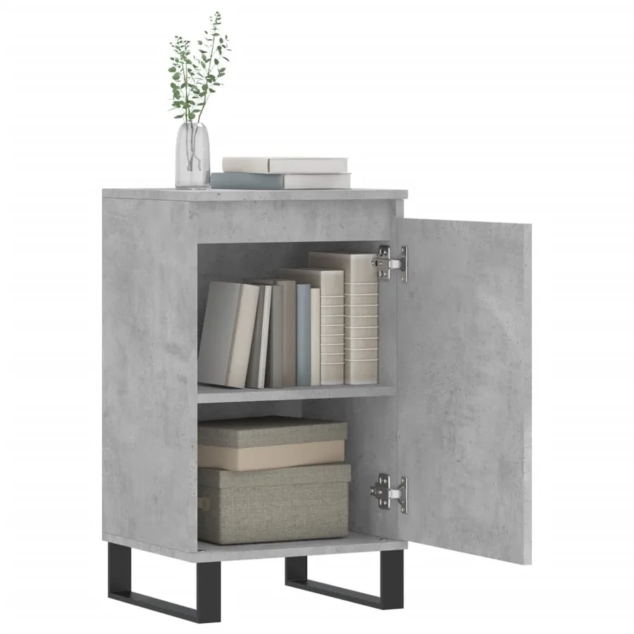 Buffet gris béton 40x35x70 cm bois d'ingénierie - 4
