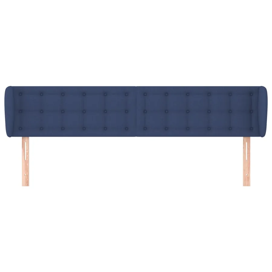 Tête de lit avec oreilles Bleu 183x23x78/88 cm Tissu - 3