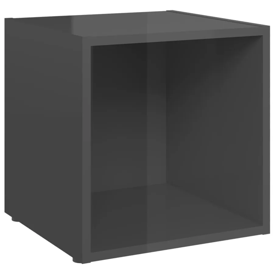 Ensemble de meubles TV 6 pcs Gris brillant Bois d'ingénierie - 6