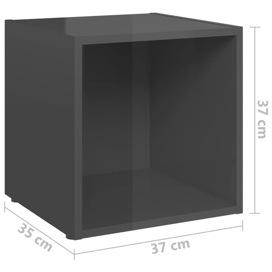 Ensemble de meubles TV 6 pcs Gris brillant Bois d'ingénierie - 9